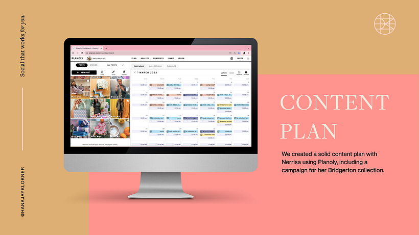 3.1 And here comes a month's worth of content plan that we created for Nerrisa's launch campaign.