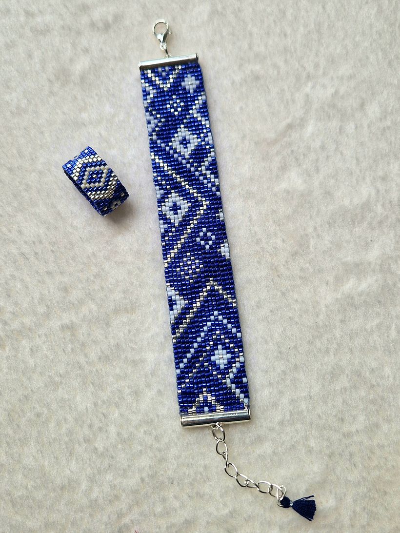 Royal Blue couple (bracelet & ring) 1