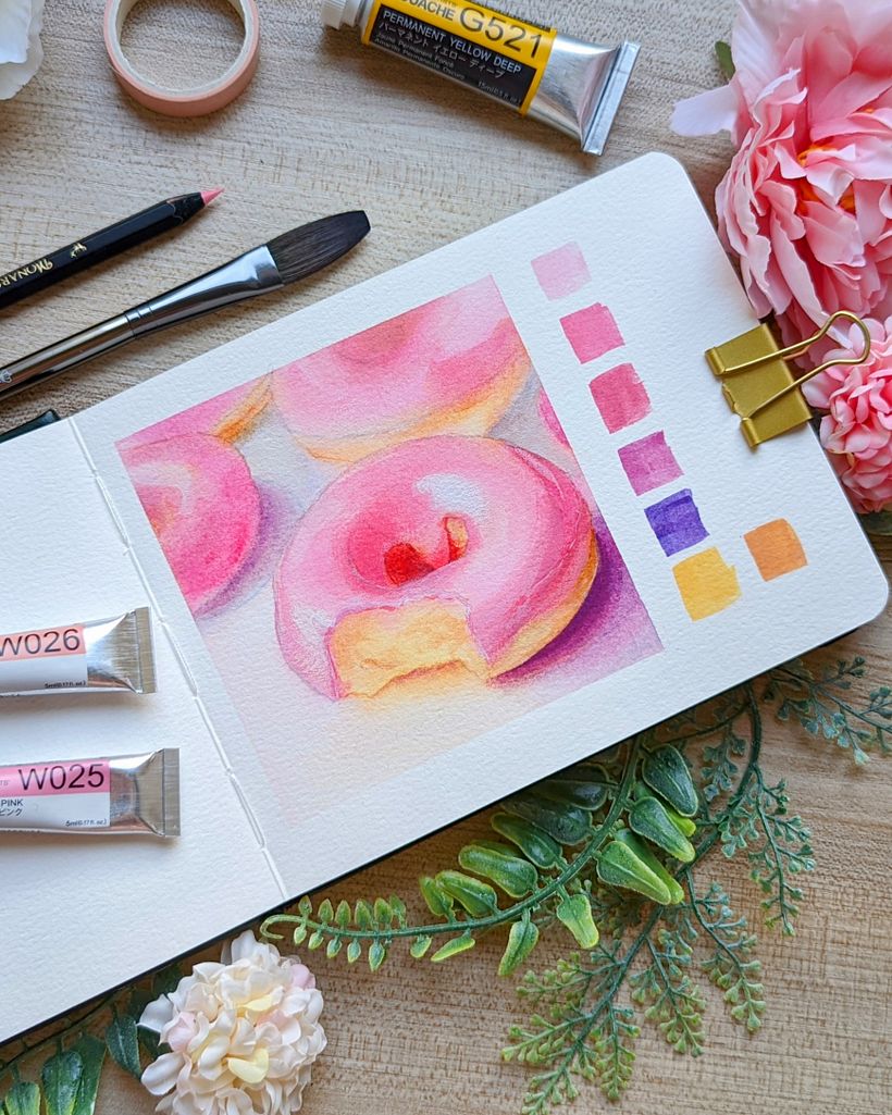 10cm x 10cm - Watercolour sketchbook
