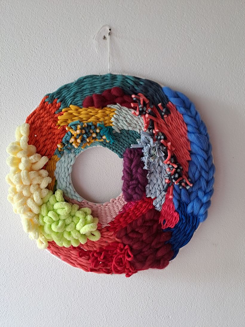 My project for course: Circular Weaving for Colorful Wall Decor 3