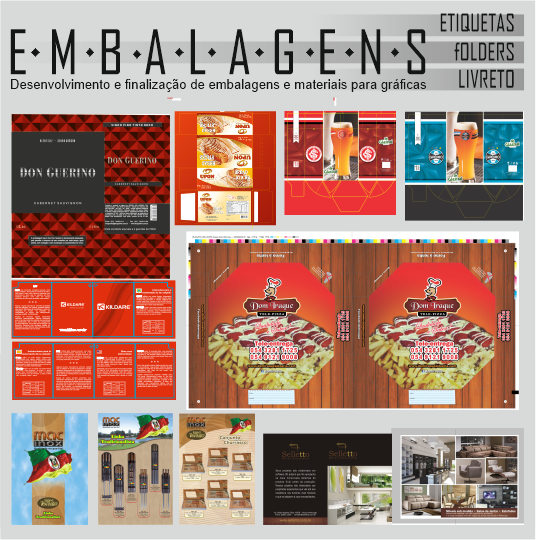 Embalagens ,folders e etiquetas desenvolvidas e finalizadas.