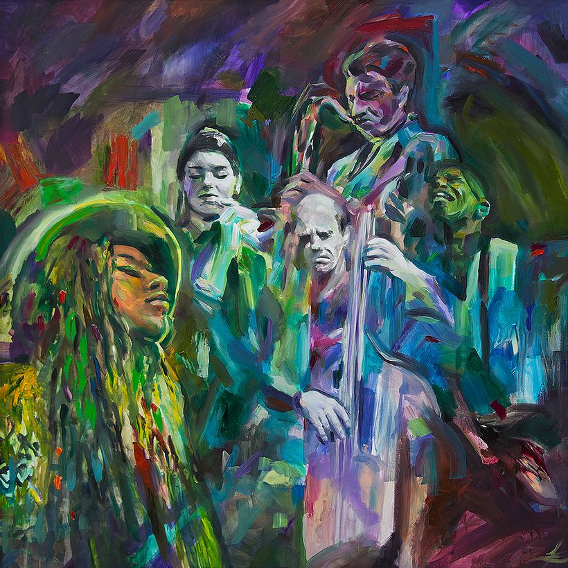 Fusion I - oil on canvas, 1 x 1 m, 2018