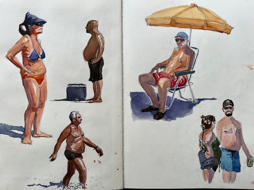  Dia de praia - Bocetado