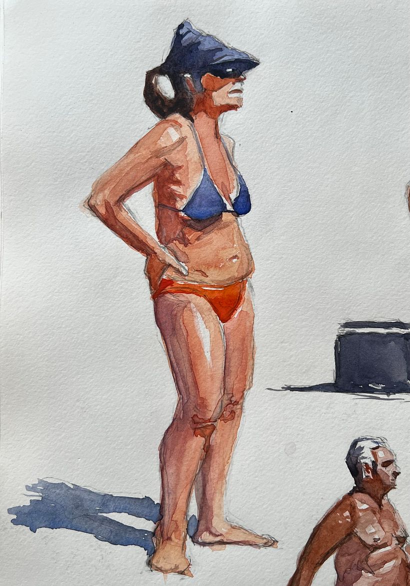 Dia de praia - Bocetado