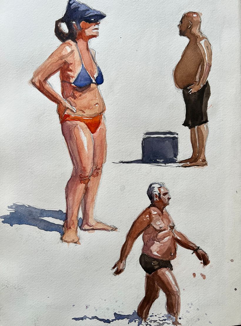  Dia de praia - Bocetado