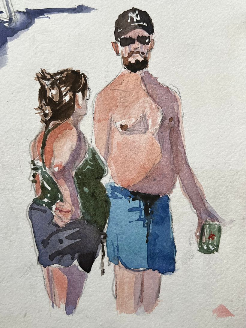  Dia de praia - Bocetado