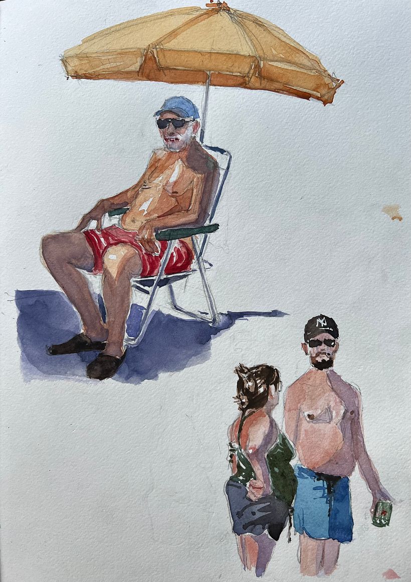  Dia de praia - Bocetado
