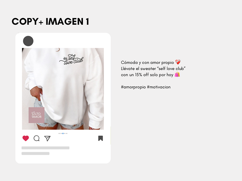 Productos como sweater, camperas, tote bags, con frases cortas que dejen un gran mensaje.