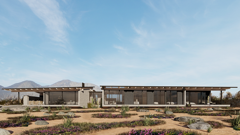 Render Fotorealista casa en las mostazas 1