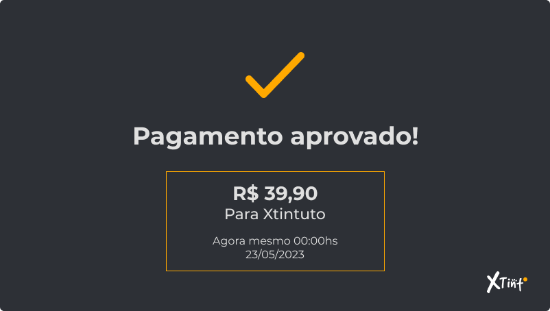 Tela de confirmação do pagamento feito pelo usário na página de pagamento da assinatura.