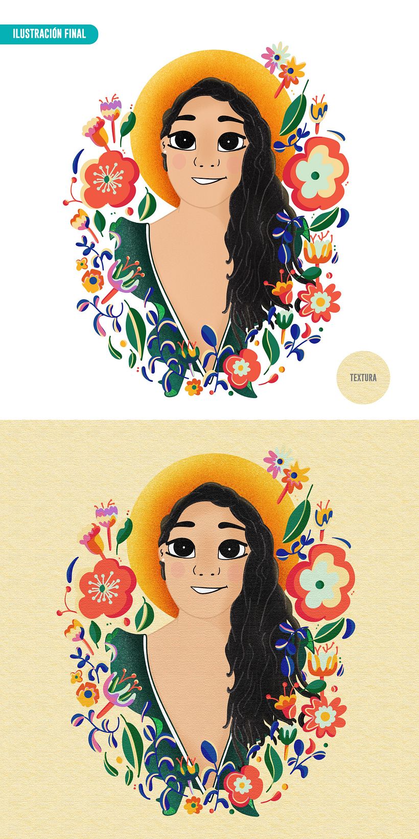 Mi proyecto del curso: Retrato ilustrado con elementos botánicos 4