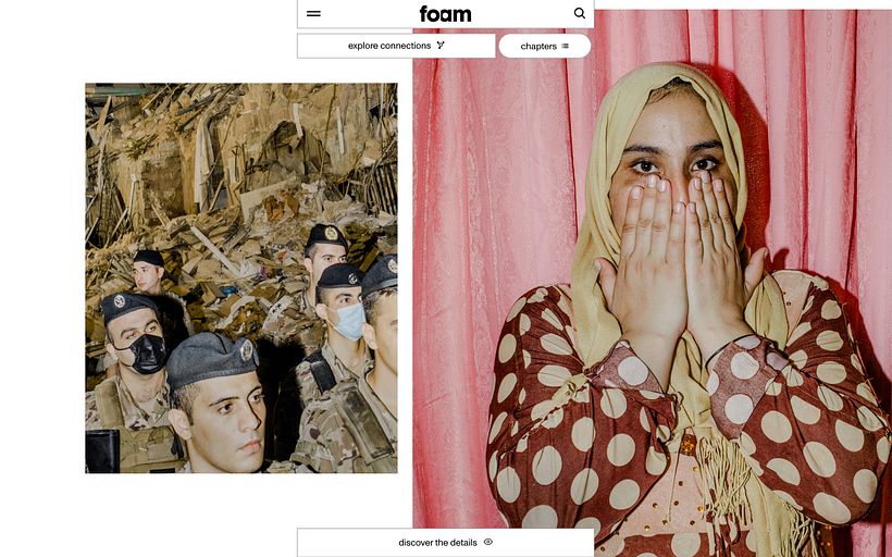 A screenshot of the Exhibitions space on the foam.org website