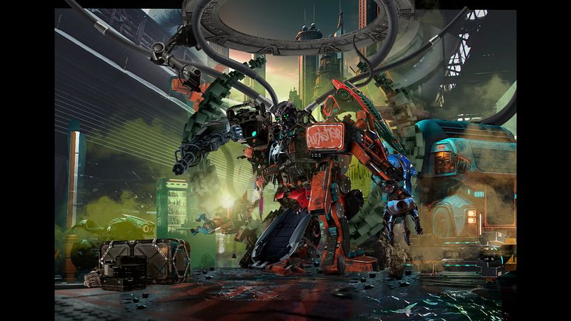 Originalmente iba a ser un robot al estilo Optimus Prime, creado a partir de múltiples piezas