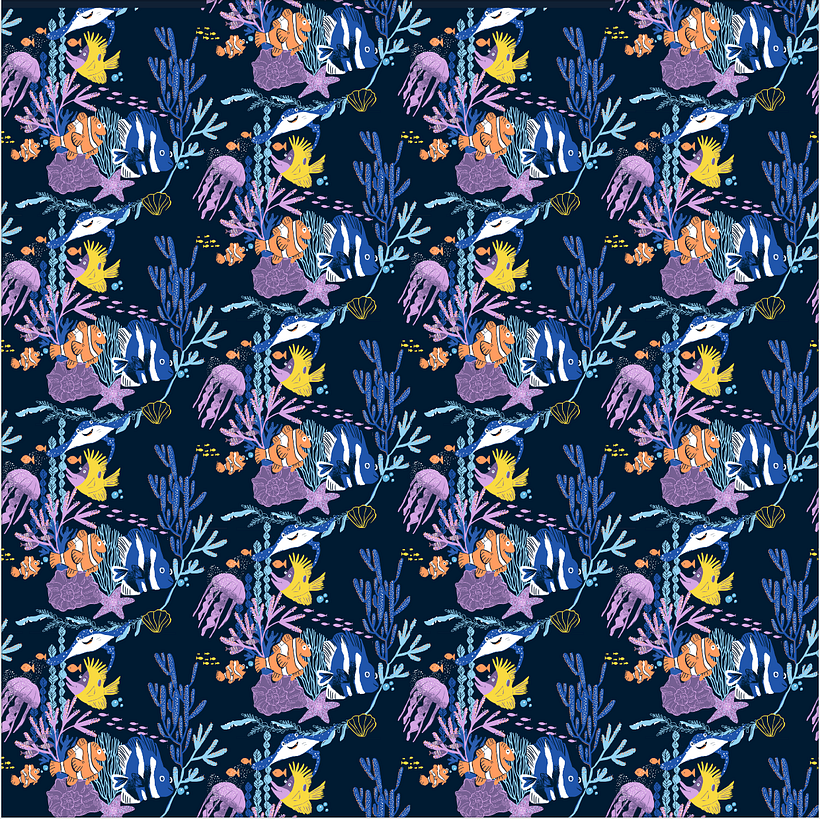Mi proyecto del curso: Diseño de patrones ilustrados_ Buscando a Nemo 4