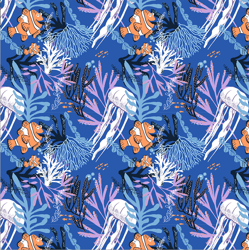 Mi proyecto del curso: Diseño de patrones ilustrados_ Buscando a Nemo 7