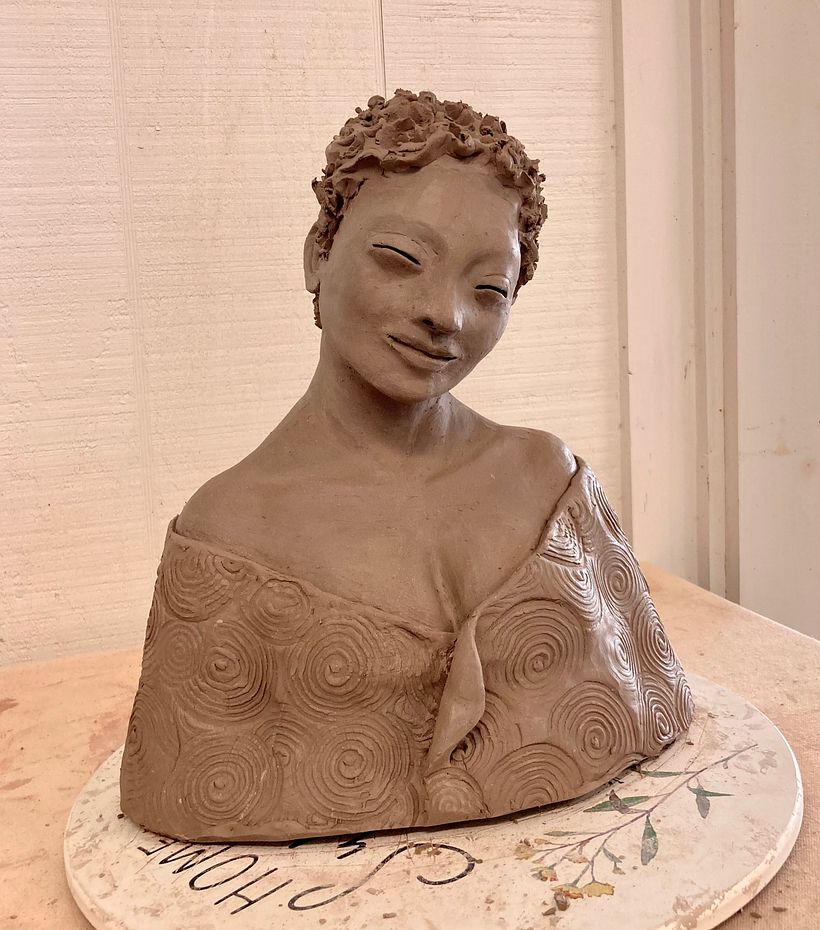 My project for course: Introduction to Clay Figurative Sculpture. I’ve named her The Inner Pilgrim 2