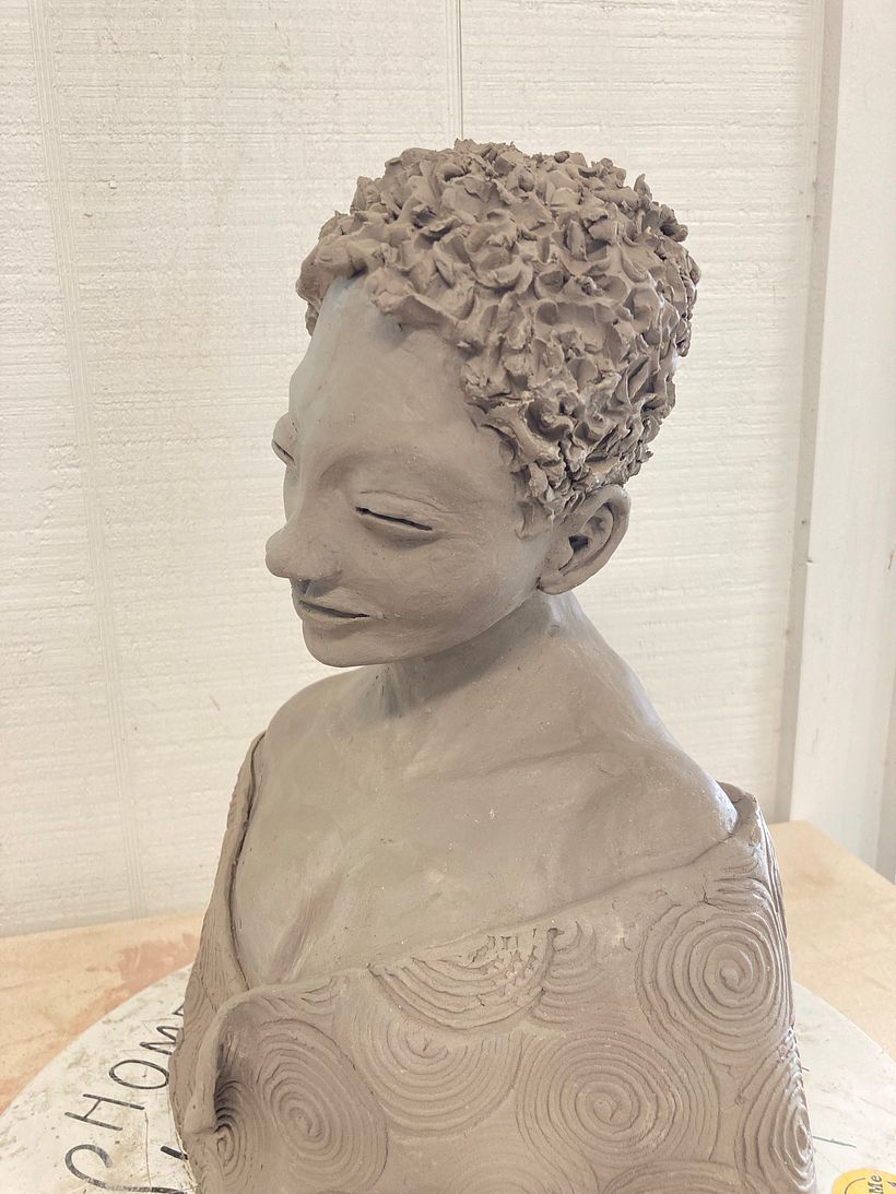 My project for course: Introduction to Clay Figurative Sculpture. I’ve named her The Inner Pilgrim 2