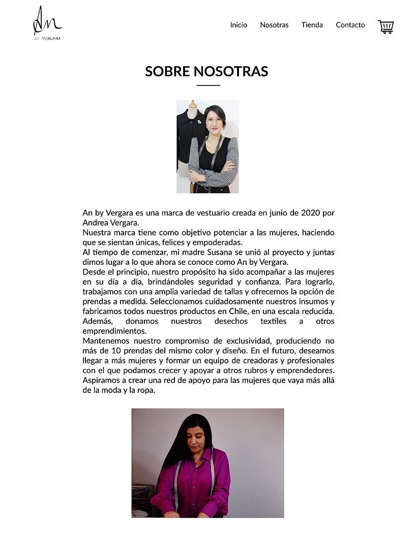 Prototipo de la pestaña Sobre la Marca