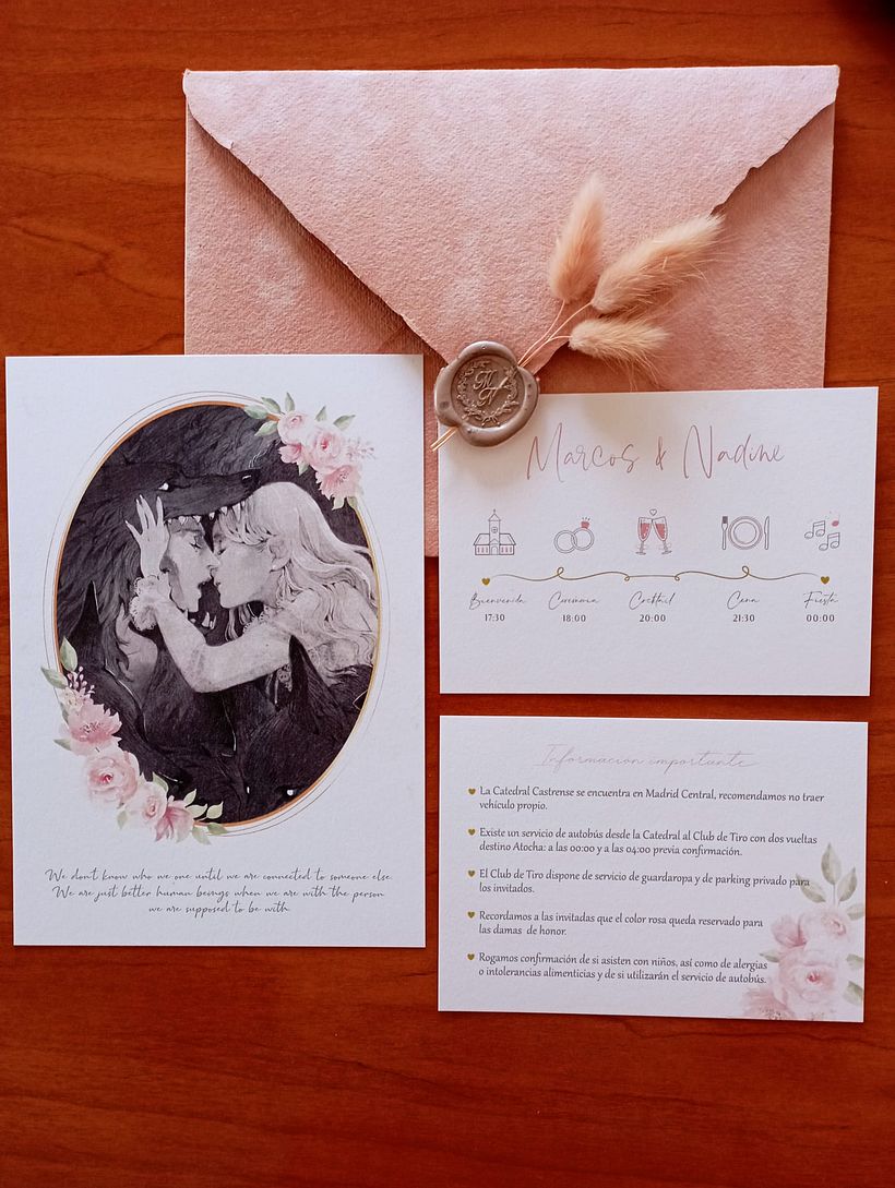 Invitación boda, timeline y mapa 2