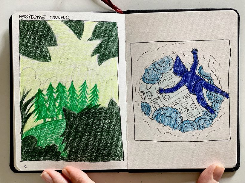 Tests perspective couleur : une couleur dans 3 tonalités différentes/Color perspective tests: one color in 3 different shades