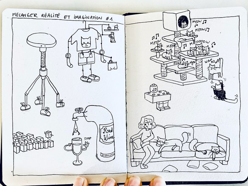 Mélanger réalité et imagination : tests / Mixing reality and imagination: tests