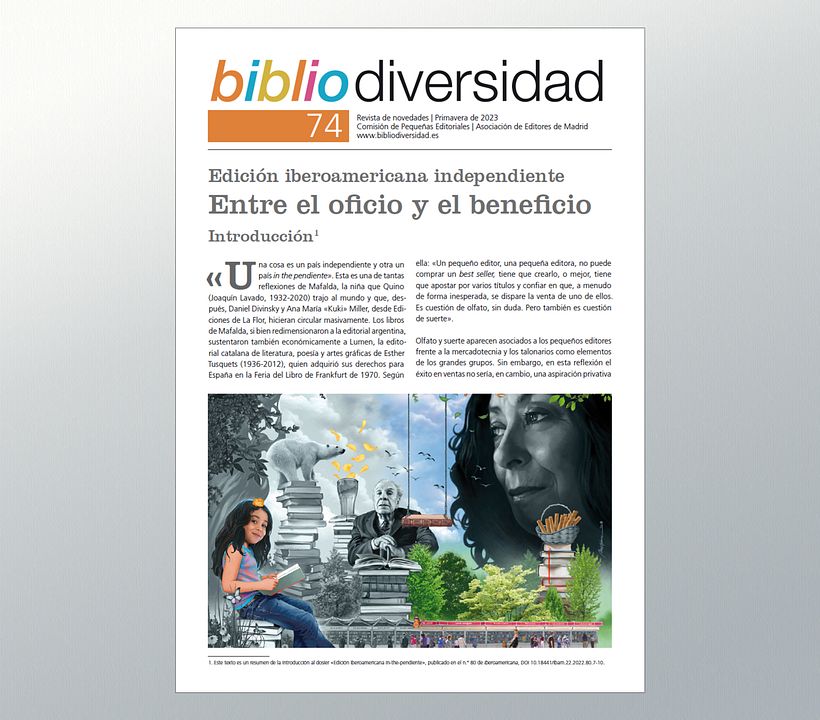 También como portada del último número de la revista Bibliodiversidad.