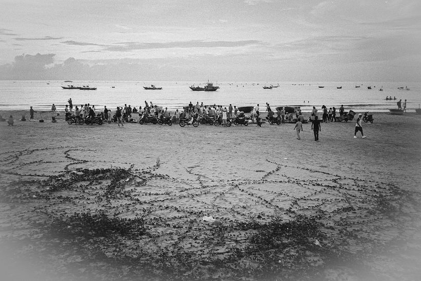 Mercado de pescado de la playa de Man Thai.