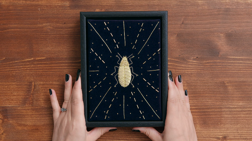 Download a Free Goldwork Beetle Pattern 1