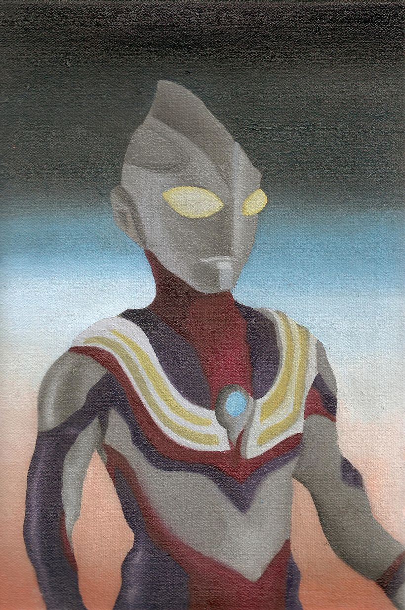 Ultraman. Pintura al óleo sobre lienzo. Dimensiones 30 x 20 cm