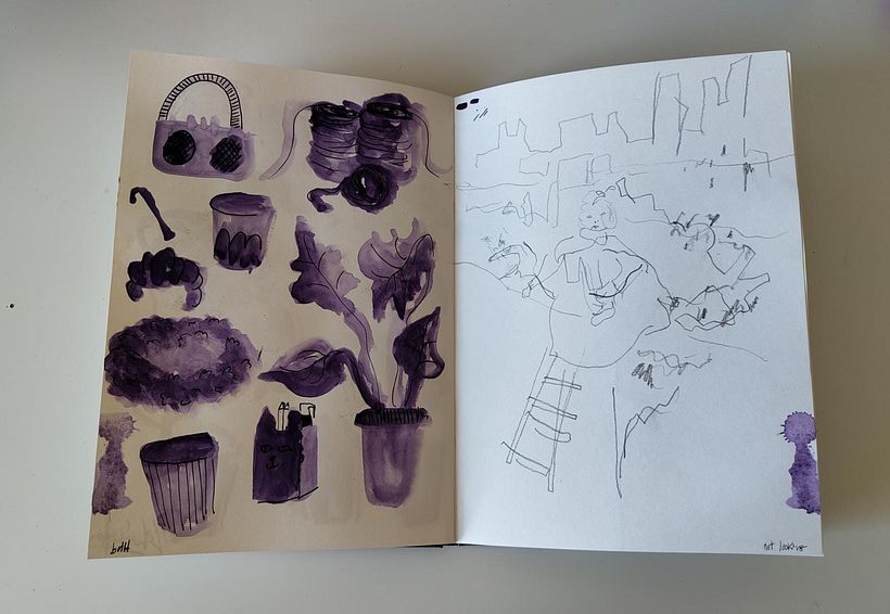 lines and shapes + drawing not looking at page