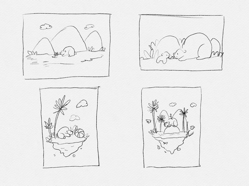 2. Sketches and page composition // Bocetos y composición en la página
