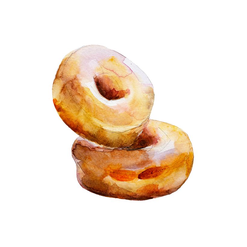watercolor painting ideas donuts