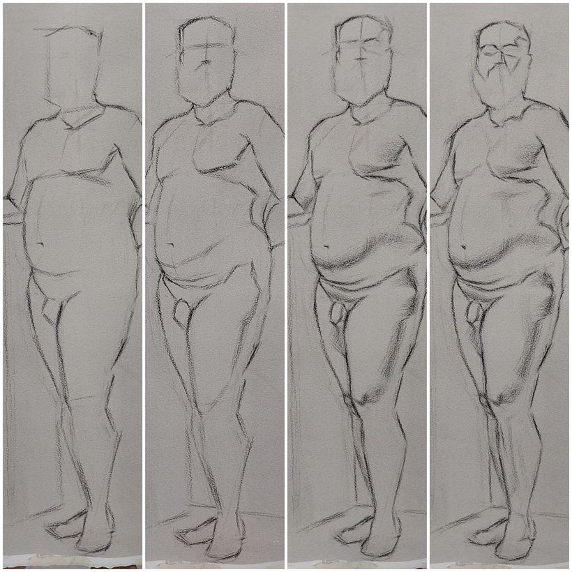 Male model drawing - Dibujo de modelo masculino 3