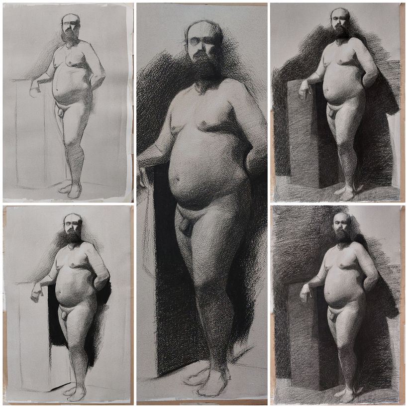 Male model drawing - Dibujo de modelo masculino 4