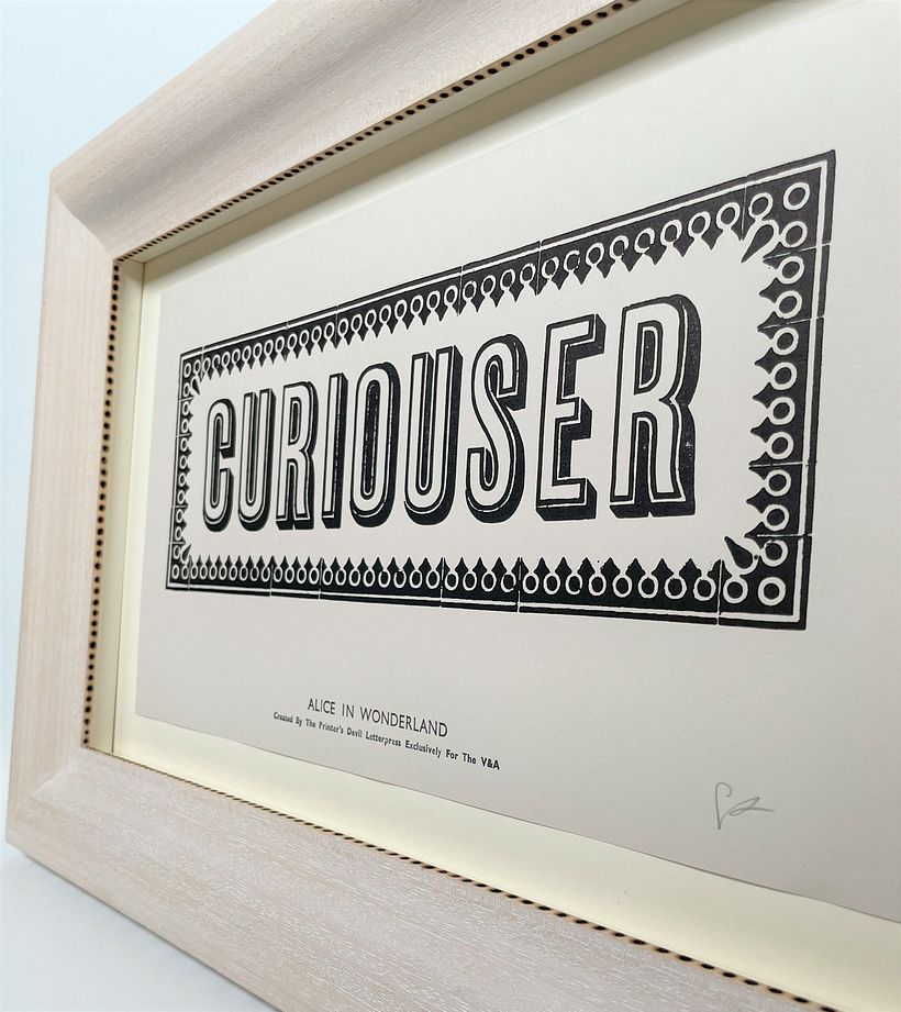 Two-tone wax and pyrography frame for print by The Printer's Devil 3