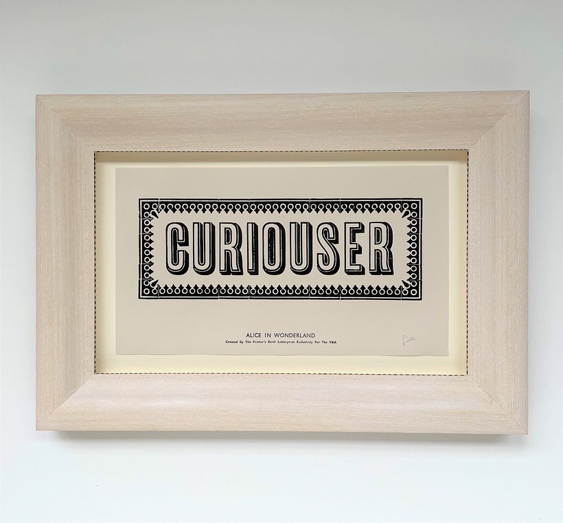 Two-tone wax and pyrography frame for print by The Printer's Devil 4