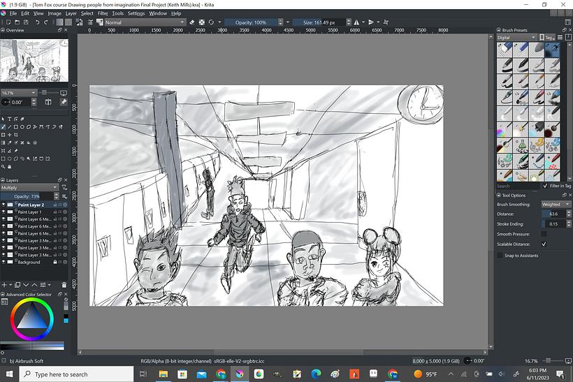 My project for course: Basic Principles of Drawing People from Imagination 4