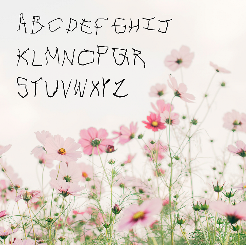Right foot, uppercase letterforms