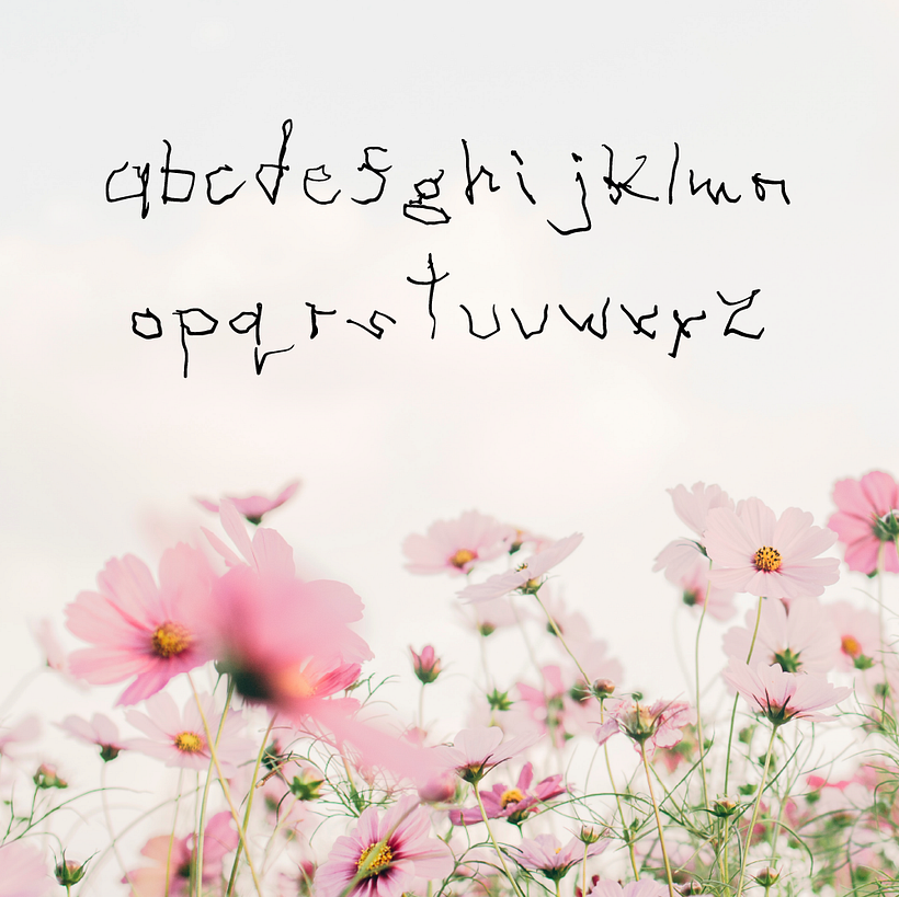 Right foot, lowercase letterforms