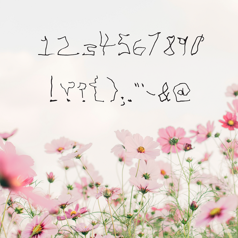 Right foot, numerals and punctuation