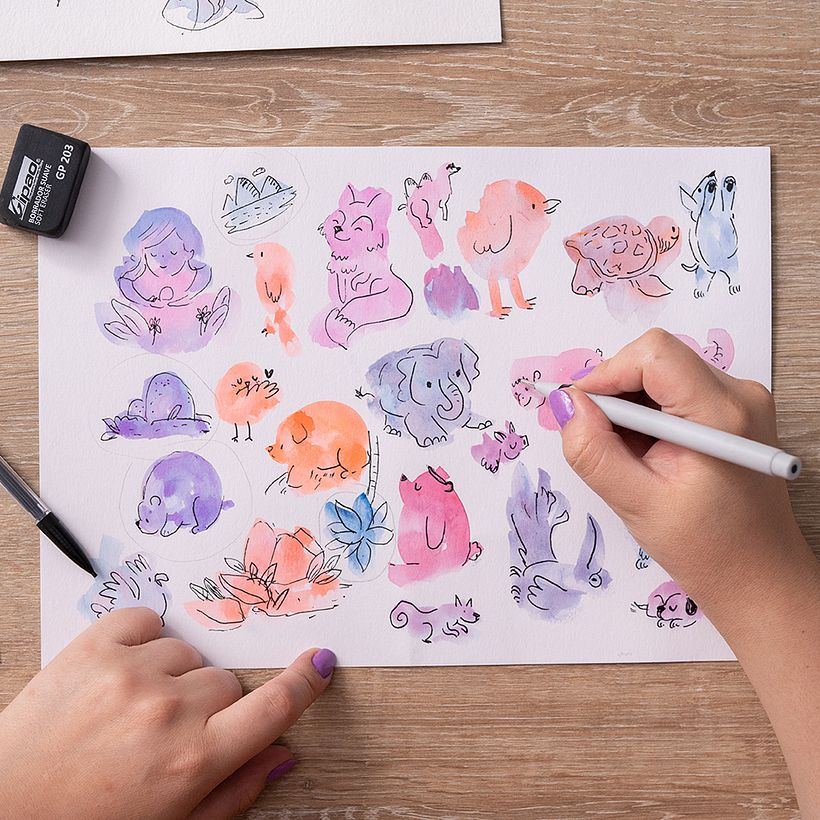 1."Hirameki" Creativity exercise to come up with ideas for my illustration  // Ejercicio de creatividad para generar ideas