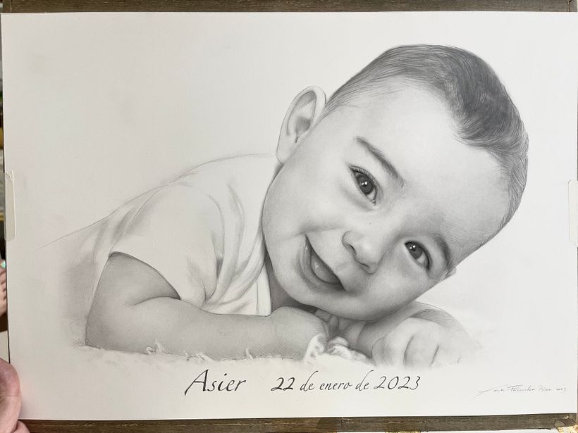 Retrato a lapiz de bebé