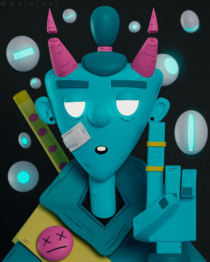For my final project I made the 3D version of one of my illustrations