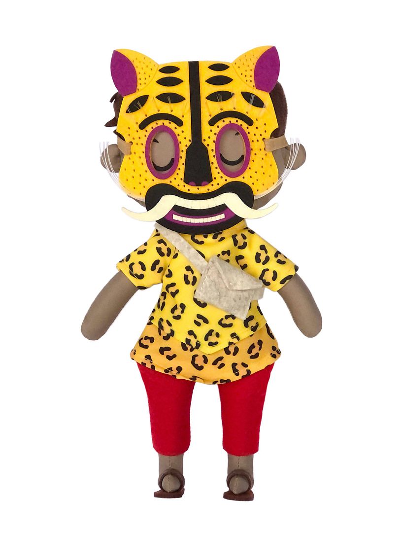 Reinterpretración textil en formato "muñeco de colección" basado en la obra homónima del artista Pepe Parra