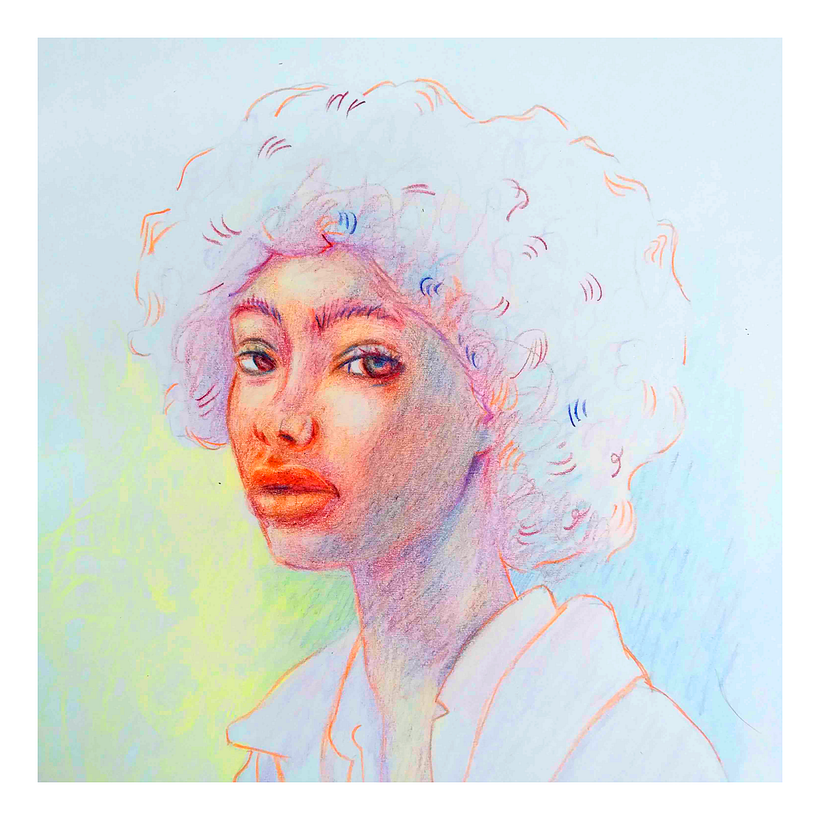 Dibujo de retratos lápices de colores 2