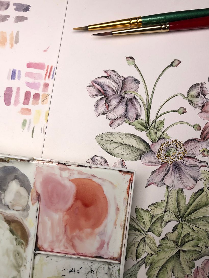 Para añadirle color a composición, he utilizado acuarela. 