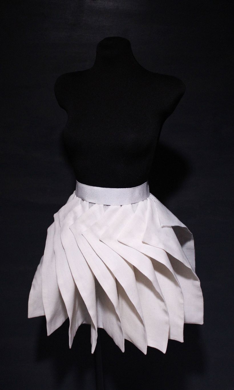 Flipped panels skirt.