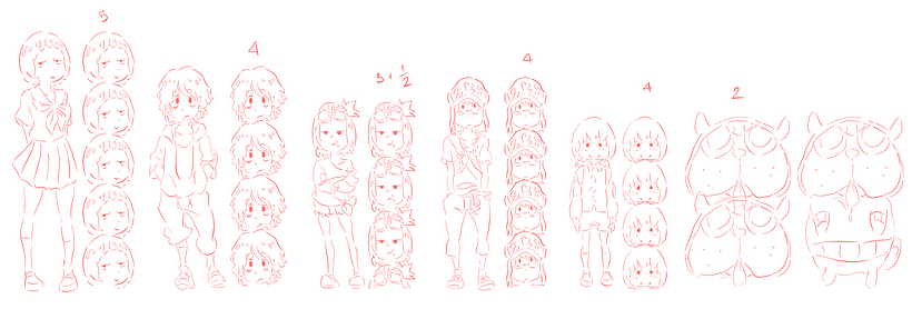 Study 6 figures with different heights from “Kill la kill” ~