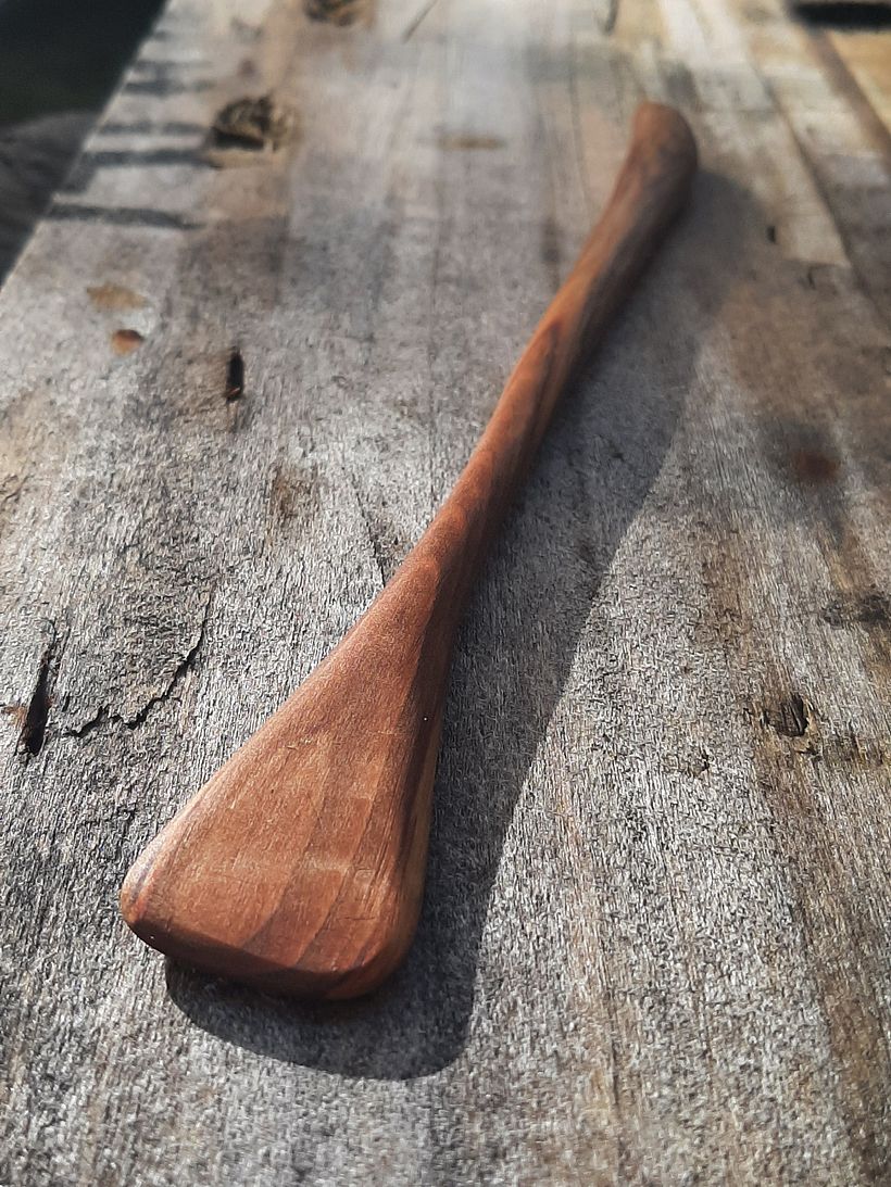 Como no tengo el cuchillo para vaciar hice una paleta con cuchillo recto