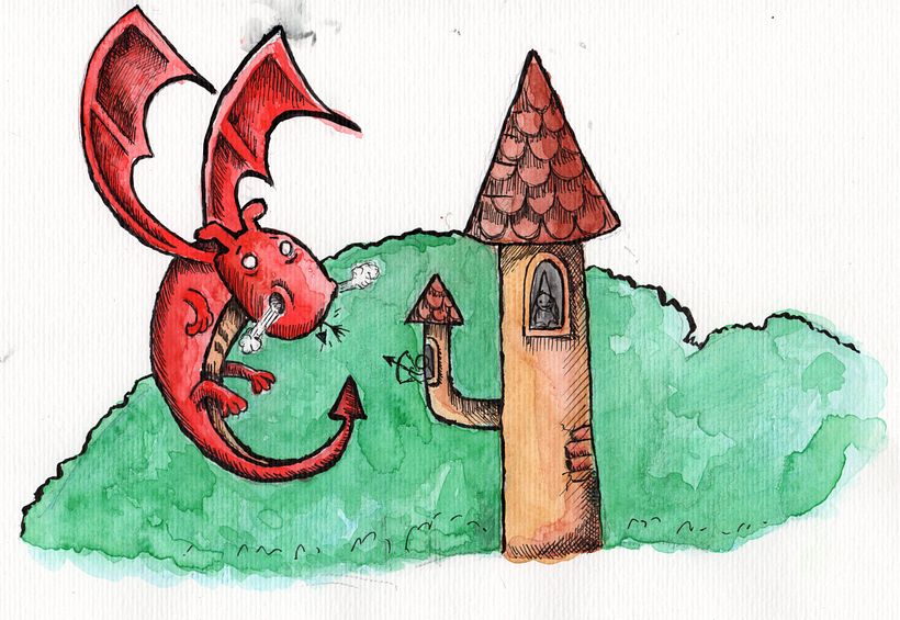 Rabiscos dos personagens do castelo